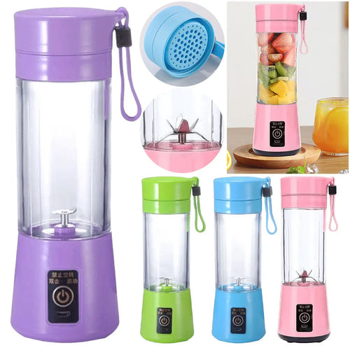 400Ml Mini Blender Bottle with 6 Blades Smoothie Milkshake Maker Multifunctional Vegetable Juicer Blender for Home Office Travel