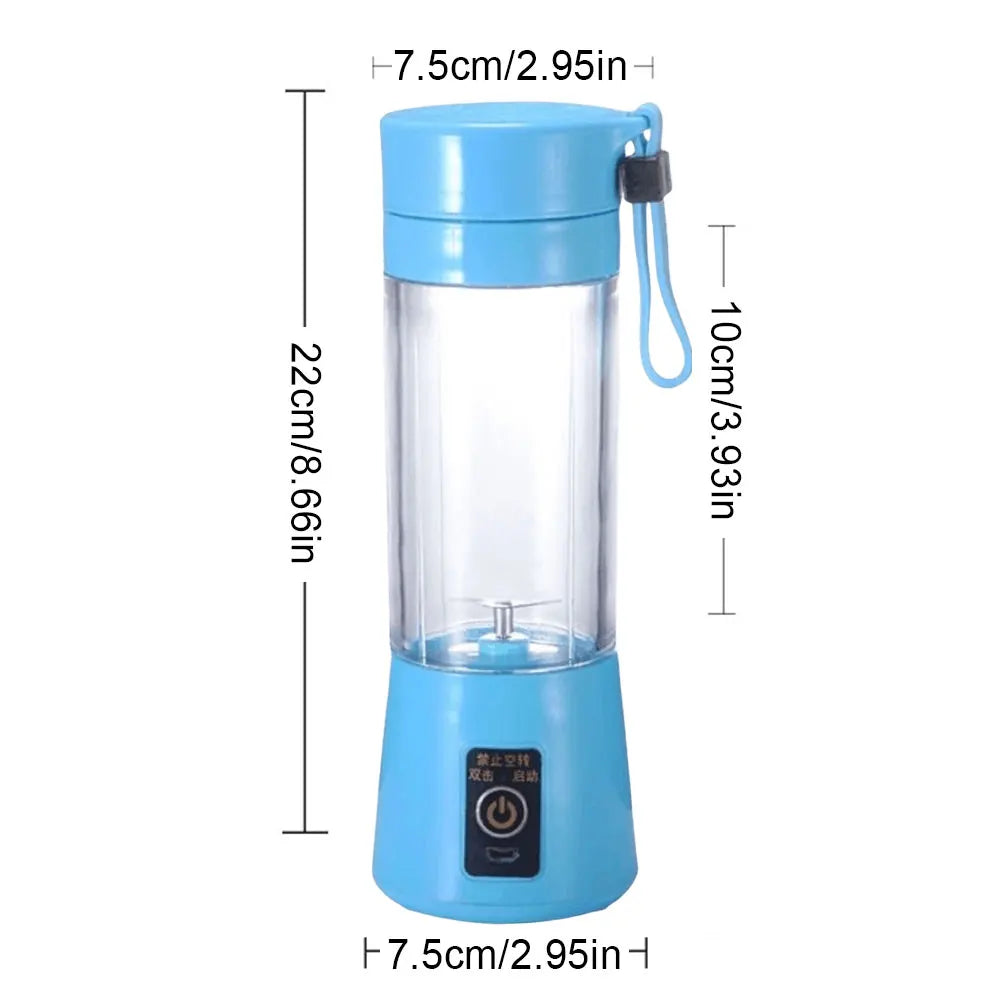 400Ml Mini Blender Bottle with 6 Blades Smoothie Milkshake Maker Multifunctional Vegetable Juicer Blender for Home Office Travel