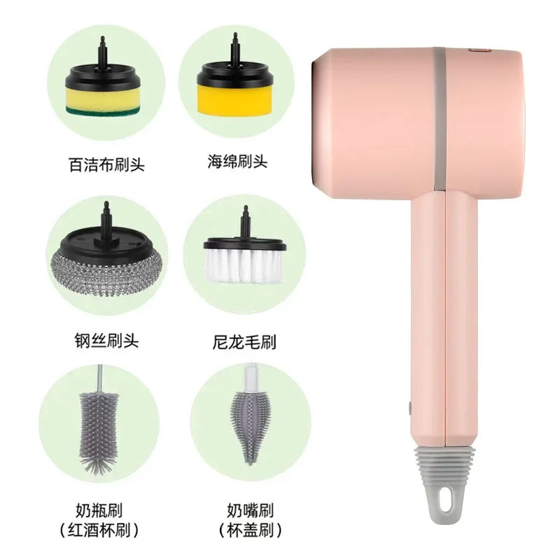 Electric Cleaning Brush Multifunctional Cleaning Cloth Steel Wire Ball Brush Kitchen Dishwashing Brush Pot Brush Shoe Brush